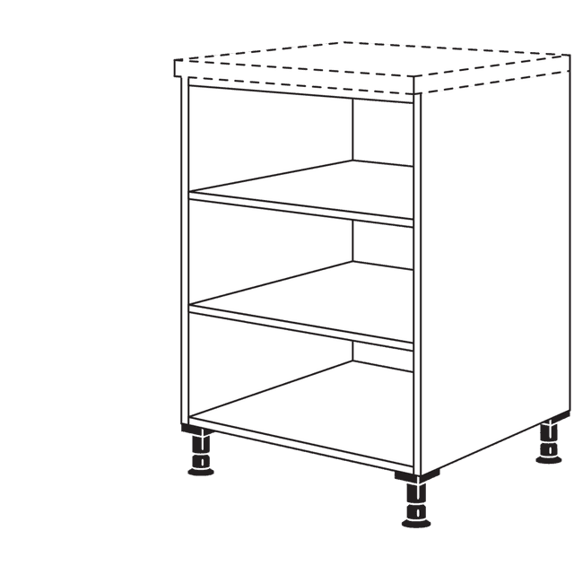 Maxi base cabinet shelving unit