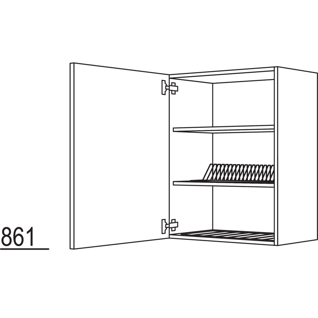 Wandschrank mit Abtropfgitter