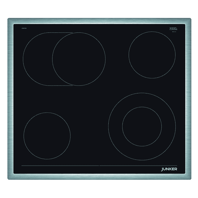 JUNKER glass-ceramic
radiant cooktop JE36FH54,
range-controlled, stainless steel frame