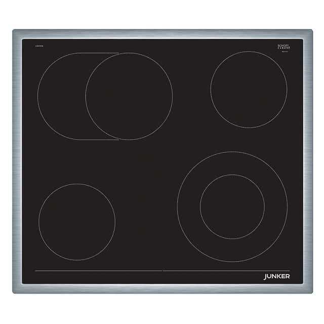 JUNKER glass-ceramic
radiant cooktop JE36FH54,
range-controlled stainless steel frame