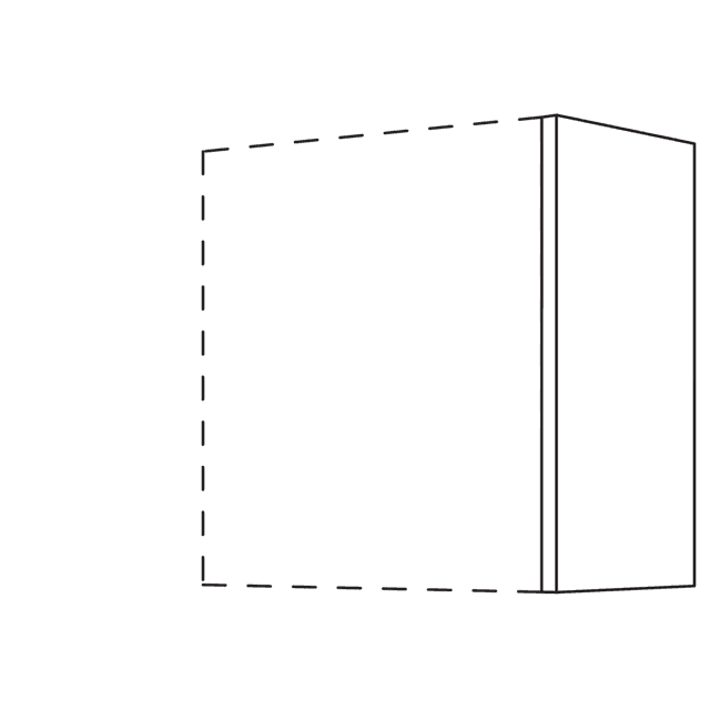 End / intermediate panel
for wall cabinets, height 1