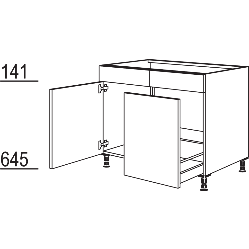 XL sink base cabinet for
water treatment systems
and on-site