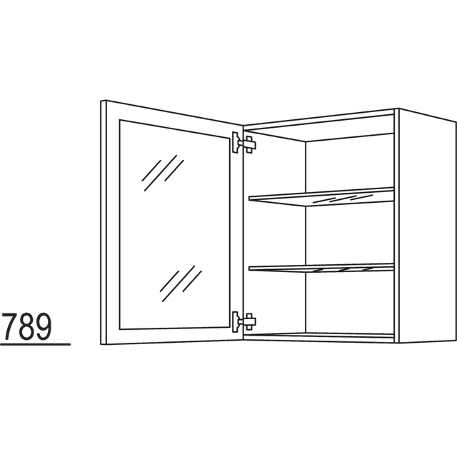 Wall cabinet glass frame door