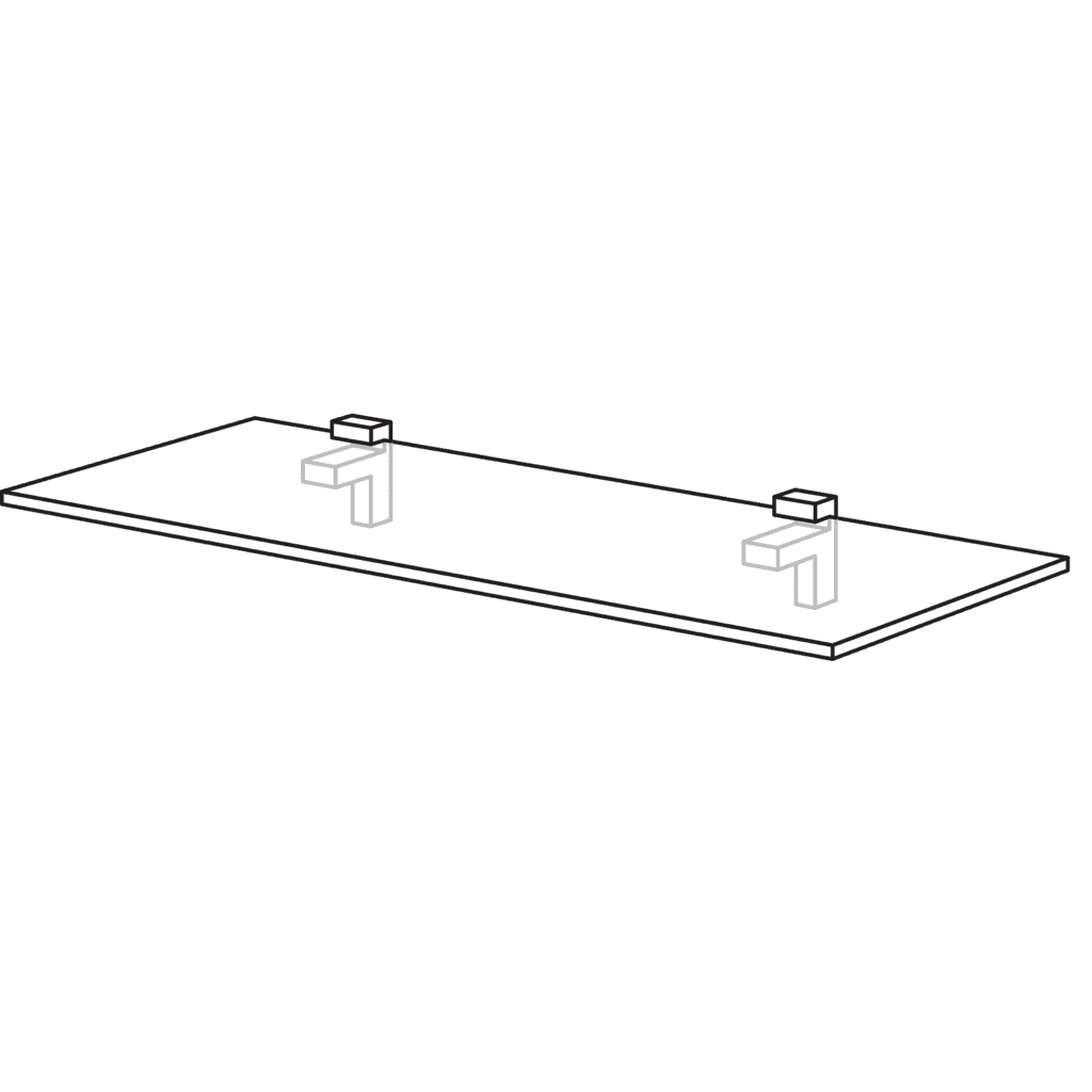 Wandbord mit Bodenhaltern, 16
mm stark