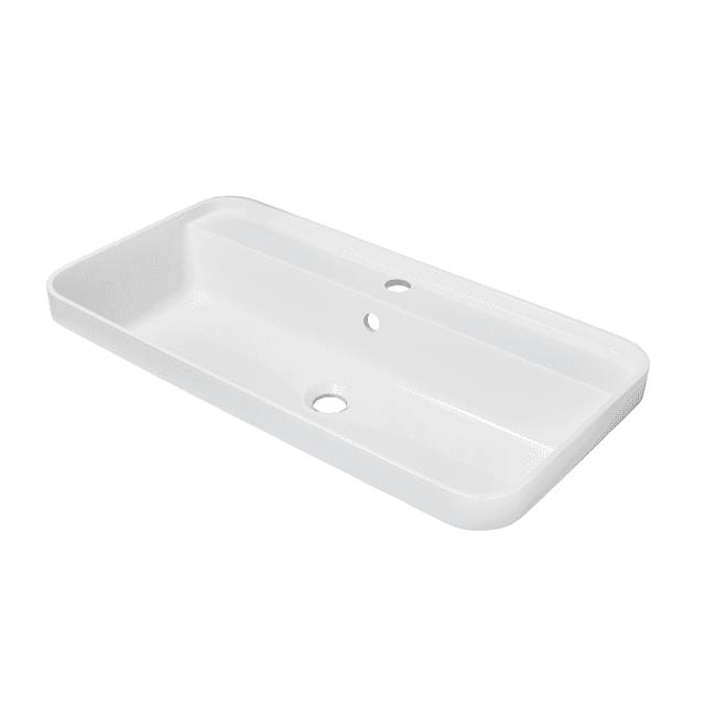 NICOS: Halbeinbau-
Aufbauwaschtisch, STAR 750,
Mineral Composite, Weiß
