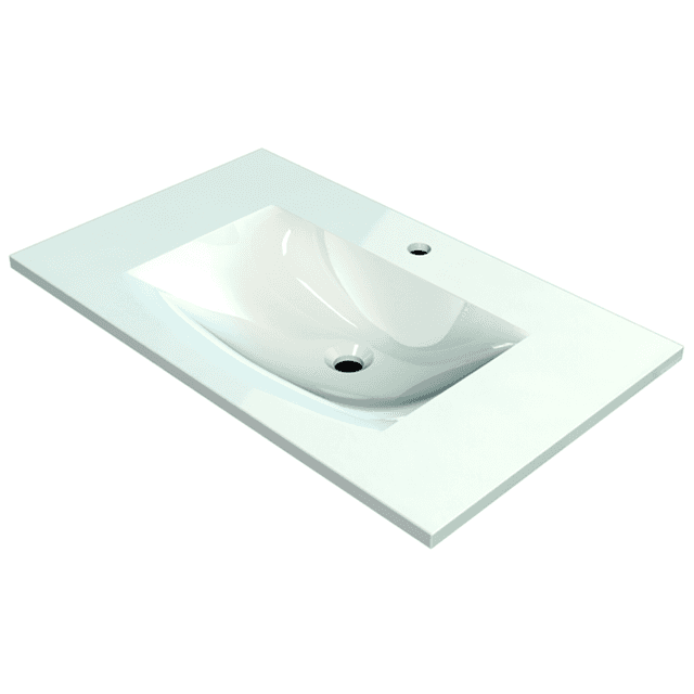 MARMITE: Vanity washbasin MEGX
800C ICC, Mineral Composite,
without overflow, high-gloss white
