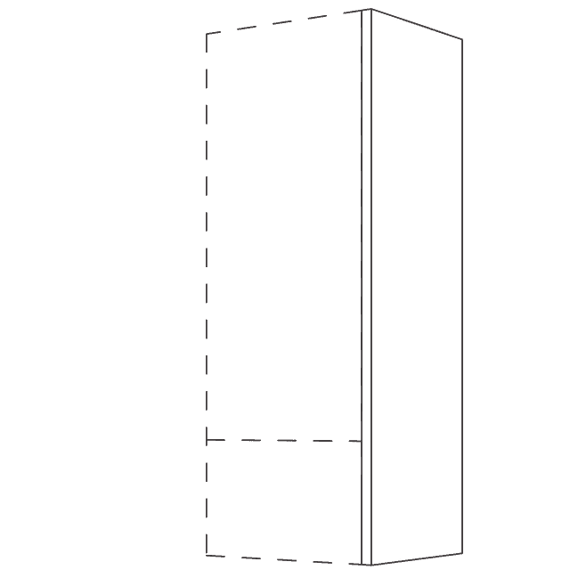 End / intermediate panel
for top cabinets, height 2