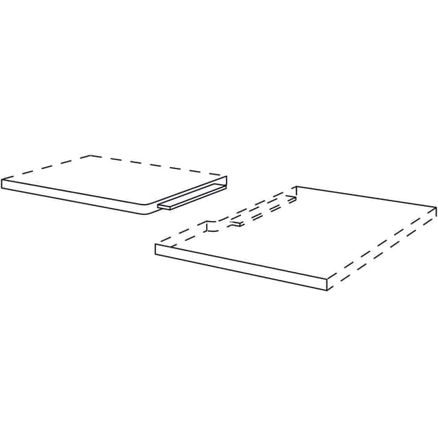 Tongue-and-groove joint for
cover shelves, 25 mm thick, or
worktop corners