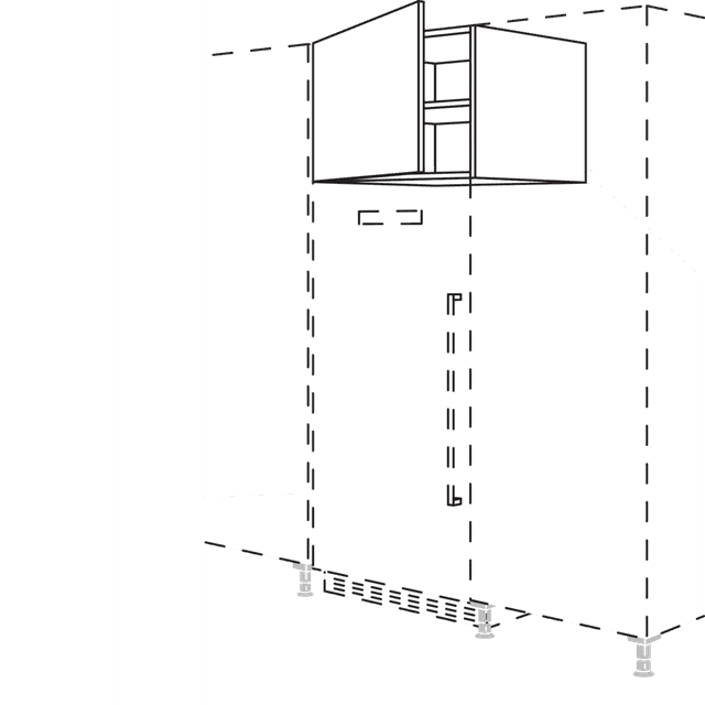 Overhead cabinet for
freestanding refrigerators