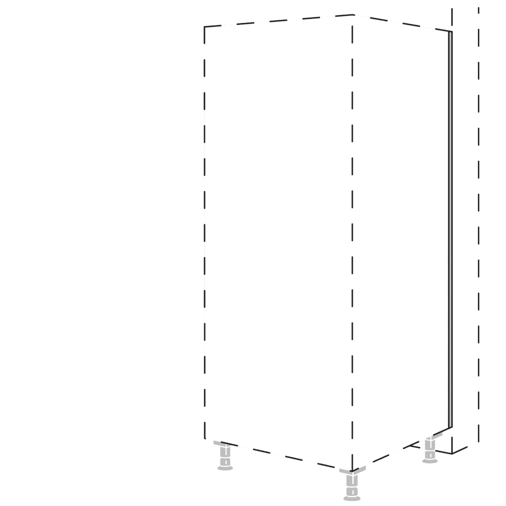 Cover profile for
depth compensation on highboards
and tall cabinets