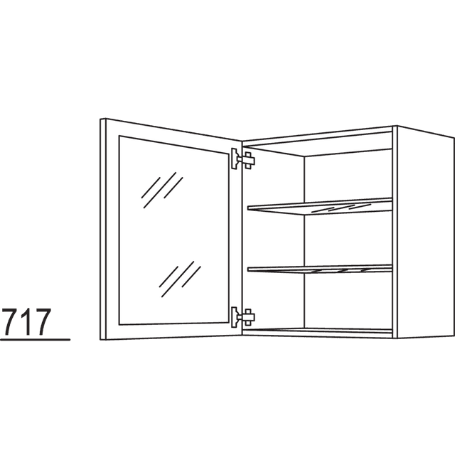 Wall cabinet with glass frame door