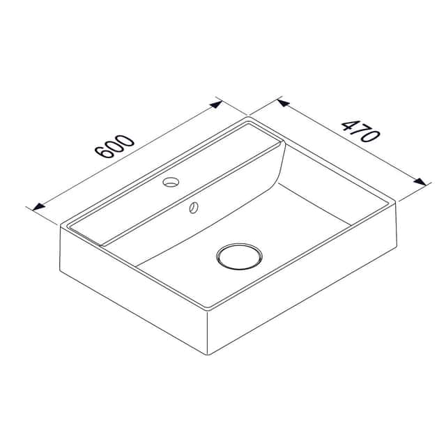 MARMITE: countertop washbasin WB
0517 C 600C, mineral
composite, white high gloss - 1