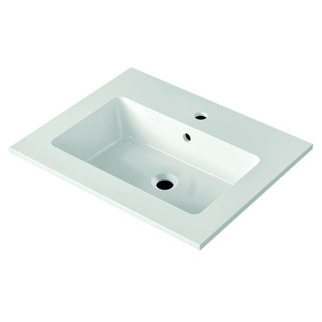 NICOS INTERNATIONAL:
Vanity washbasin MAX 610,
Mineral Composite, white