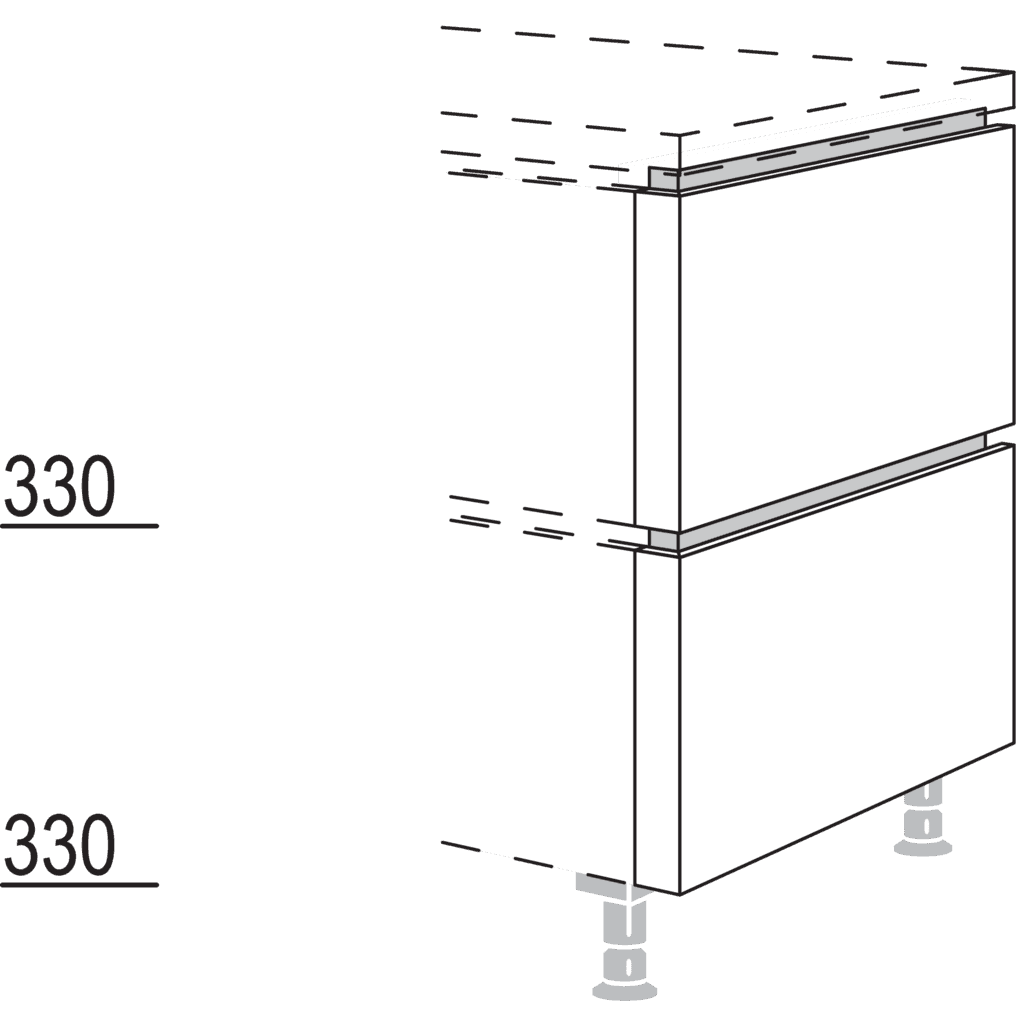 Abschluss-Frontwange
in geteilter Optik