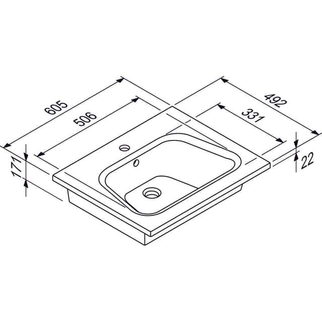 DISEGNO CERAMICA:
Furniture washbasin LAVABO BLOB
600, Ceramic, glossy white - 1