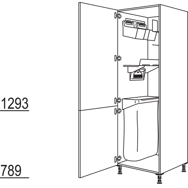 XL tall cabinet with
Laundry-Area organization system