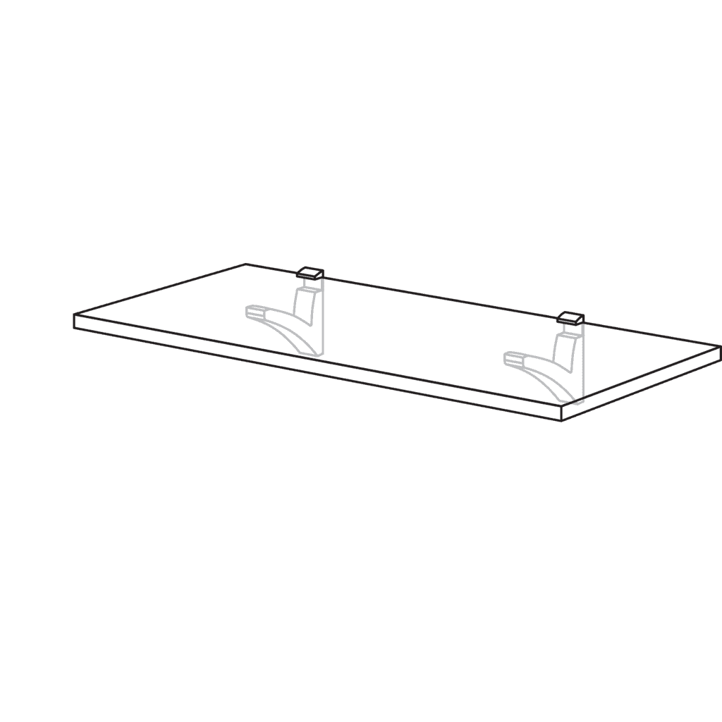 Wandbord mit Konsolenstütze,
16 mm stark