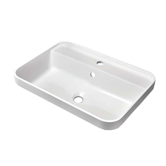 NICOS: Halbeinbau-
Aufbauwaschtisch, STAR 550,
Mineral Composite Weiß