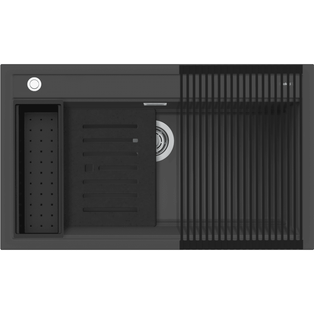 ELLECI: Einbauspüle Best 360,
aus KERATEK®, Workstation mit
Zubehör, Grau