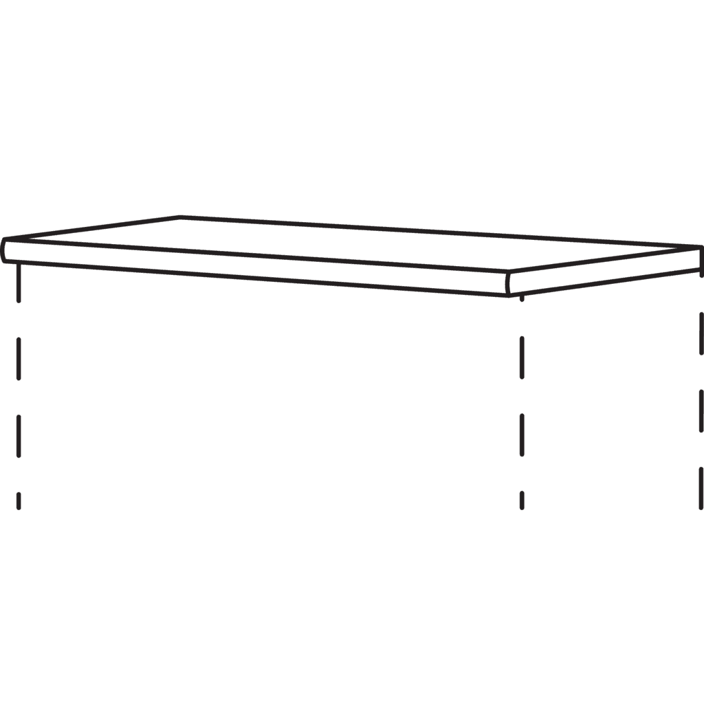 Abdeckboden in Lack, 16 mm
stark,
für Highboard in festen
