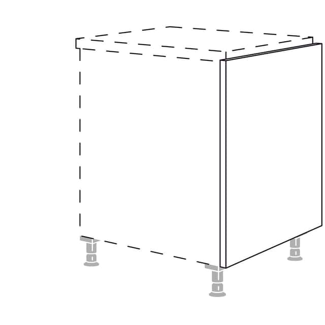 Lacquered end panel for room planning in
fixed depth dimensions in
carcass height - 1