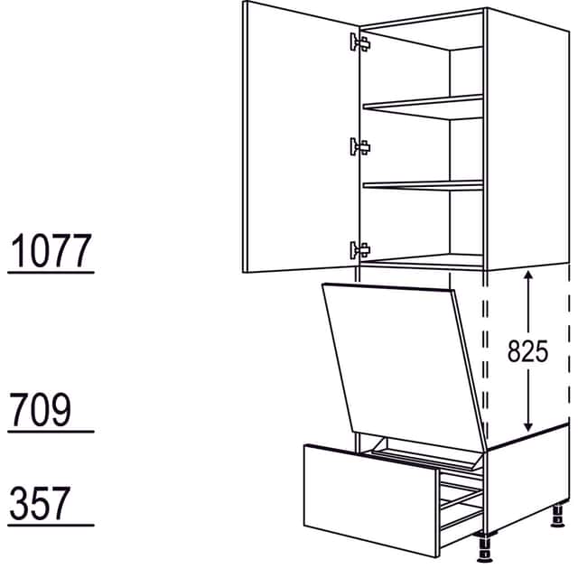 Geräte-Umbau Geschirrspüler
geeignet für
Nischenhöhe: 825 mm / - 1