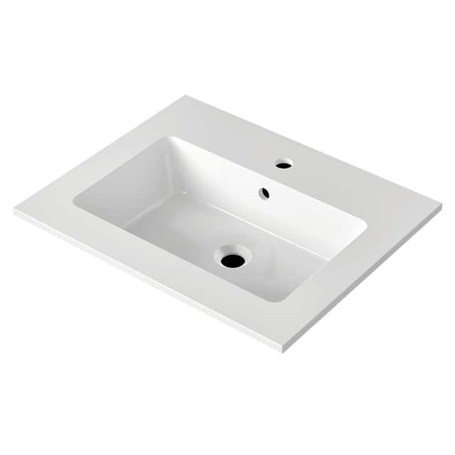 NICOS INTERNATIONAL:
Vanity washbasin MAX 610,
Mineral Composite white