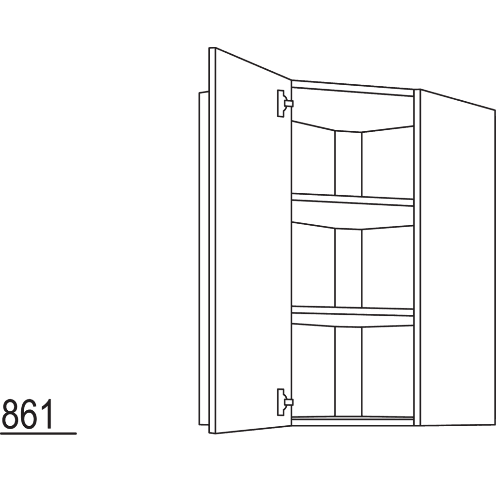 Wand-Eckschrank, diagonal