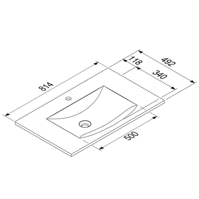 MARMITE: Vanity washbasin MEGX
800C ICC, Mineral Composite,
without overflow, high-gloss white - 1