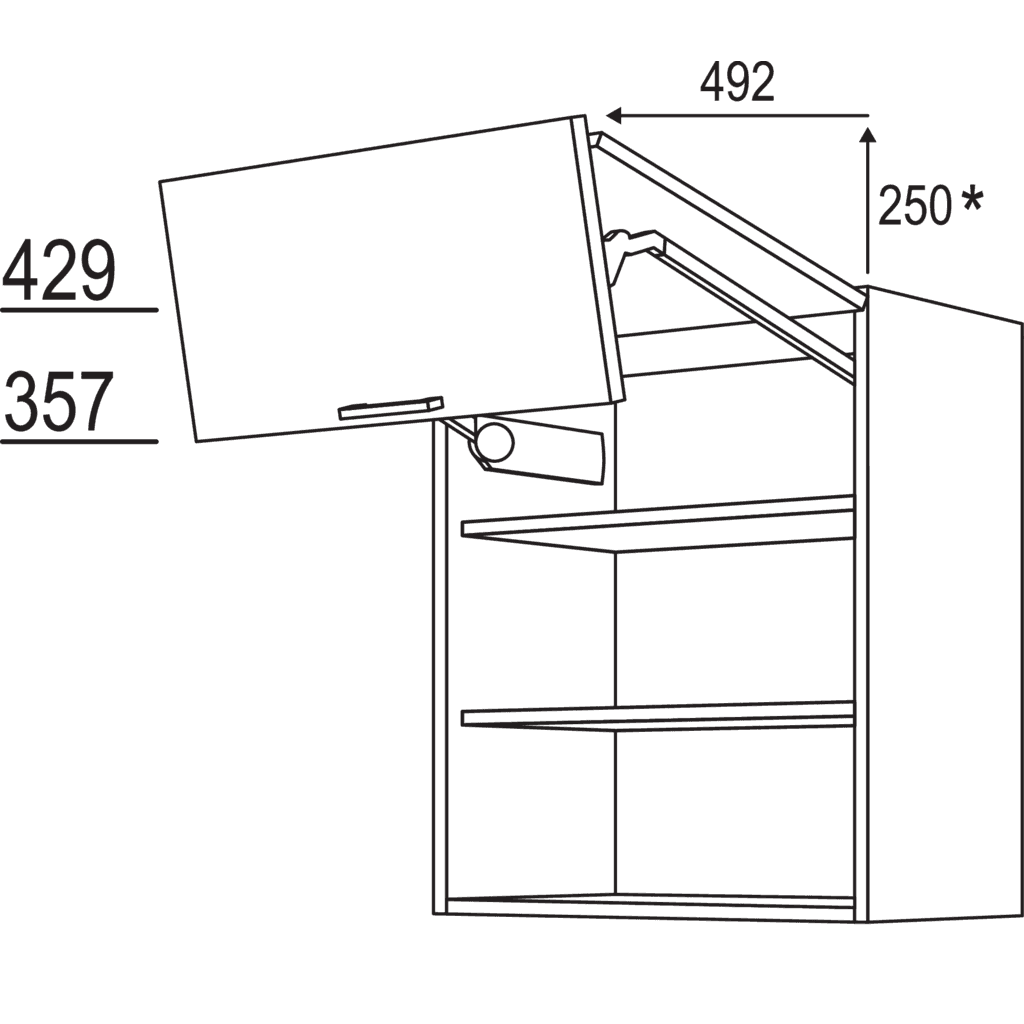 Wandschrank Falt-Lifttür