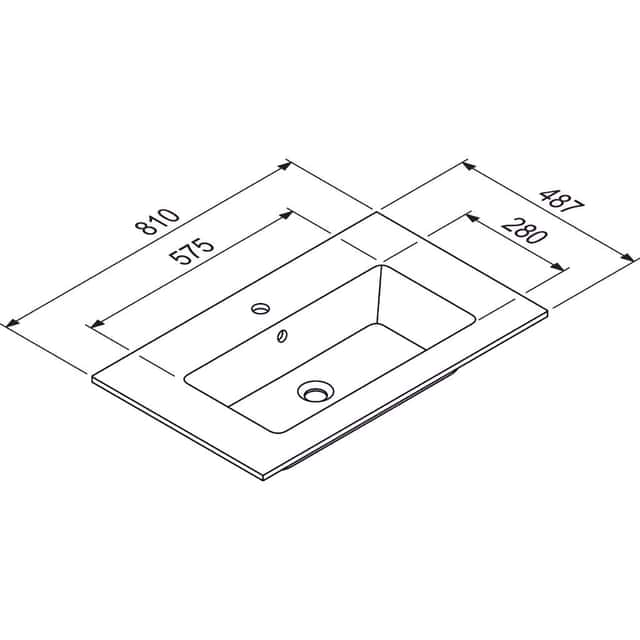 NICOS INTERNATIONAL:
Möbelwaschtisch MAX 810,
Mineral Composite, Weiß - 1