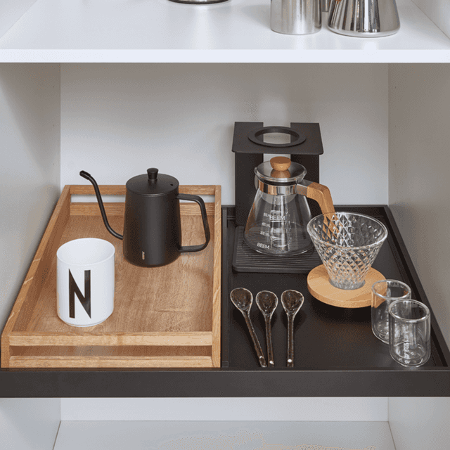 Taro design shelf with tray
and glass shelf
