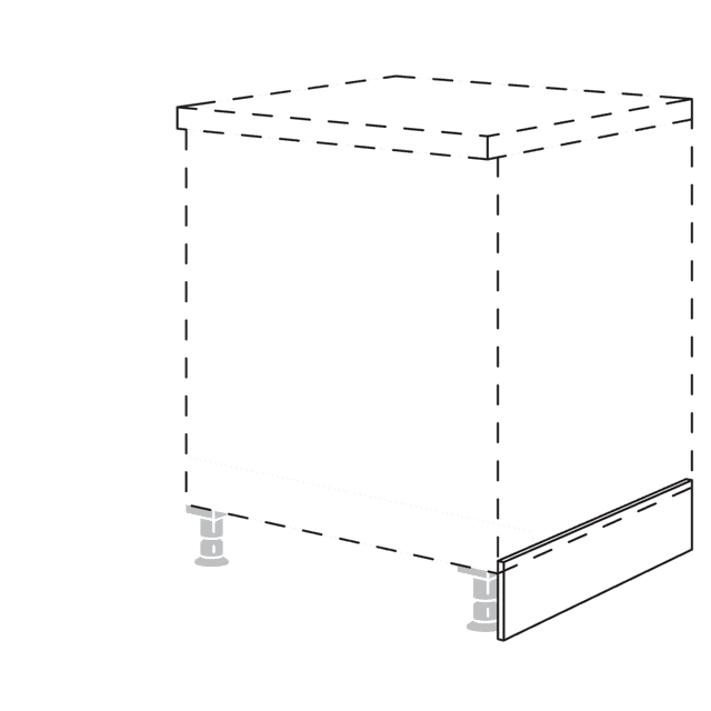 Plinth return panel with
floor sealing profile
for supplementary and