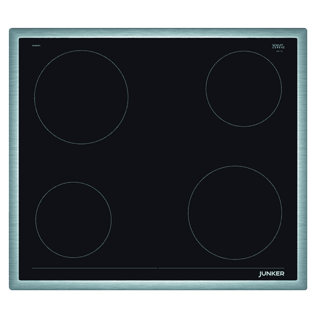 JUNKER glass-ceramic
radiant cooktop JE36DH54,
range-controlled, stainless steel frame