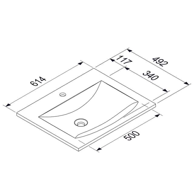 MARMITE: Furniture washbasin MEGX
600C ICC, Mineral Composite,
without overflow, gloss white - 1