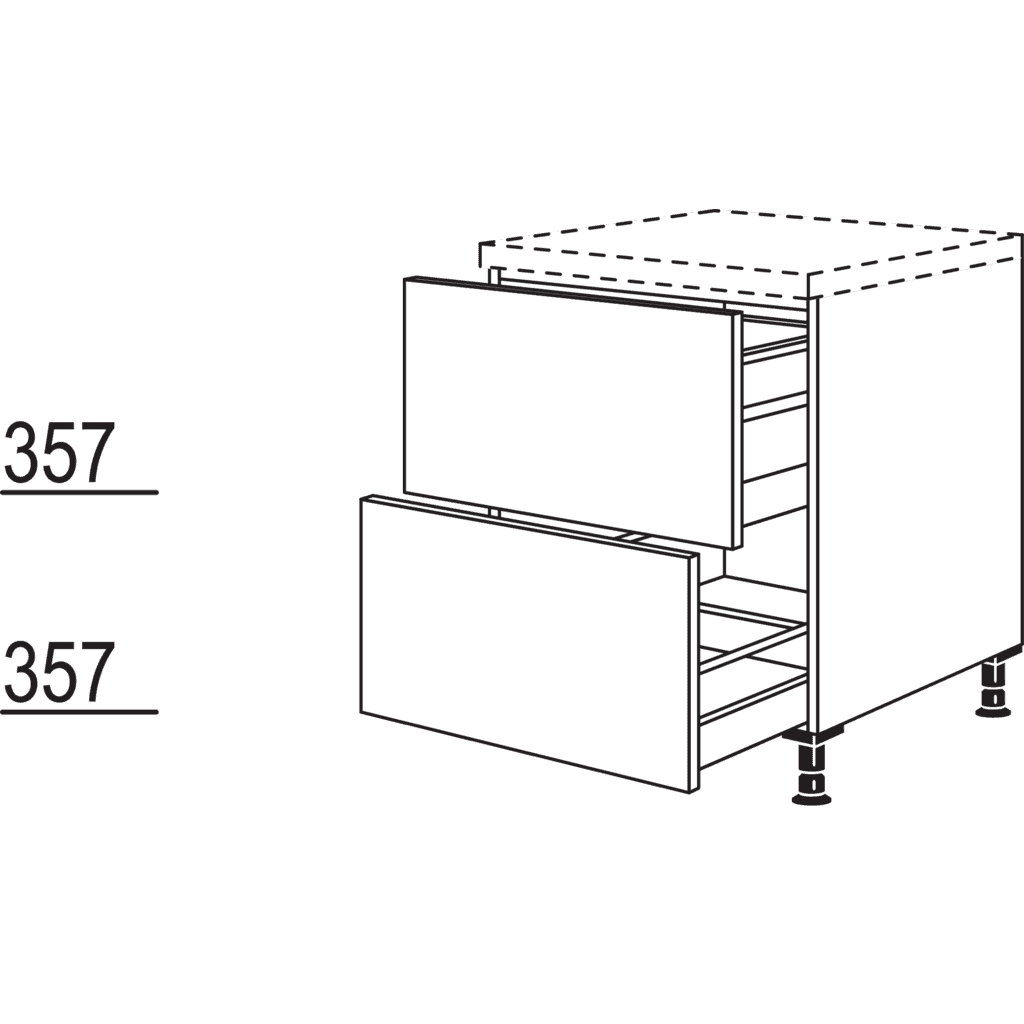 Auszugschrank für Mülltrennung