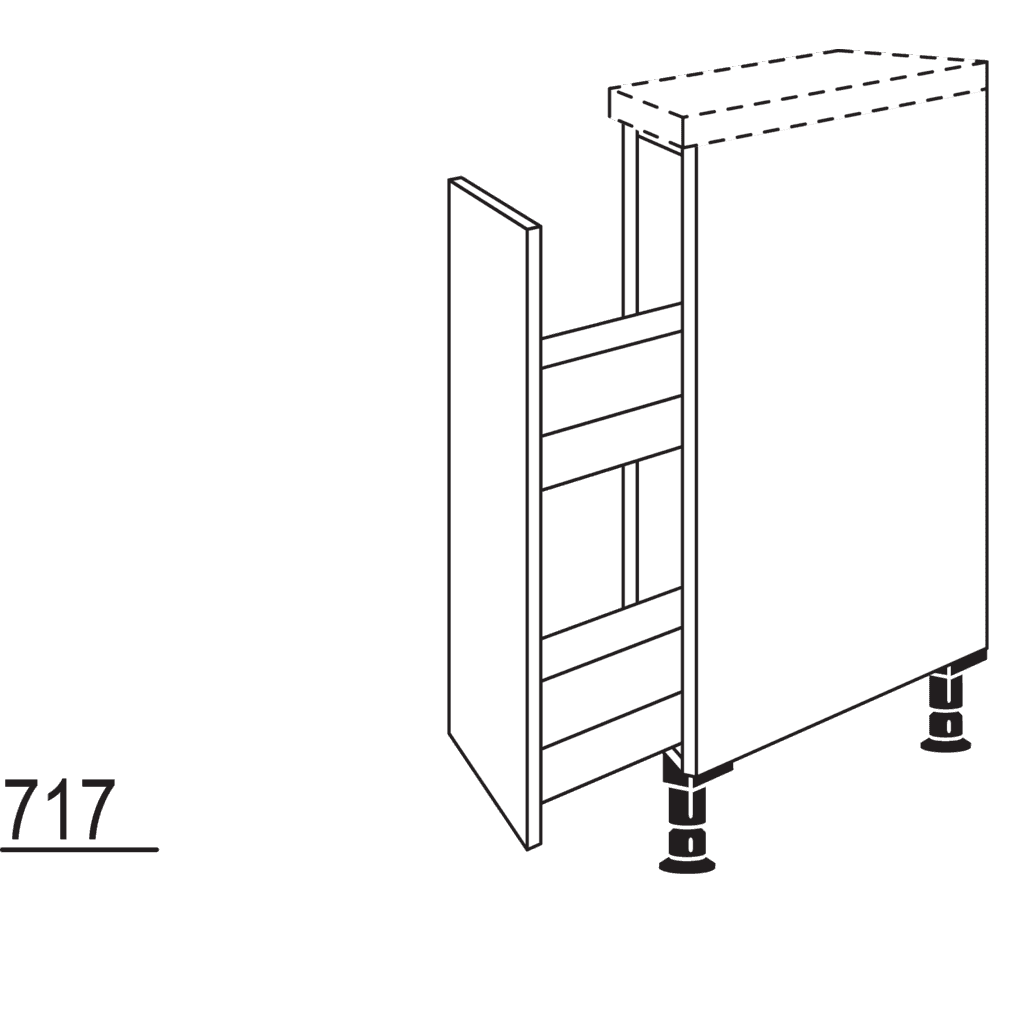 Auszugschrank, diagonal