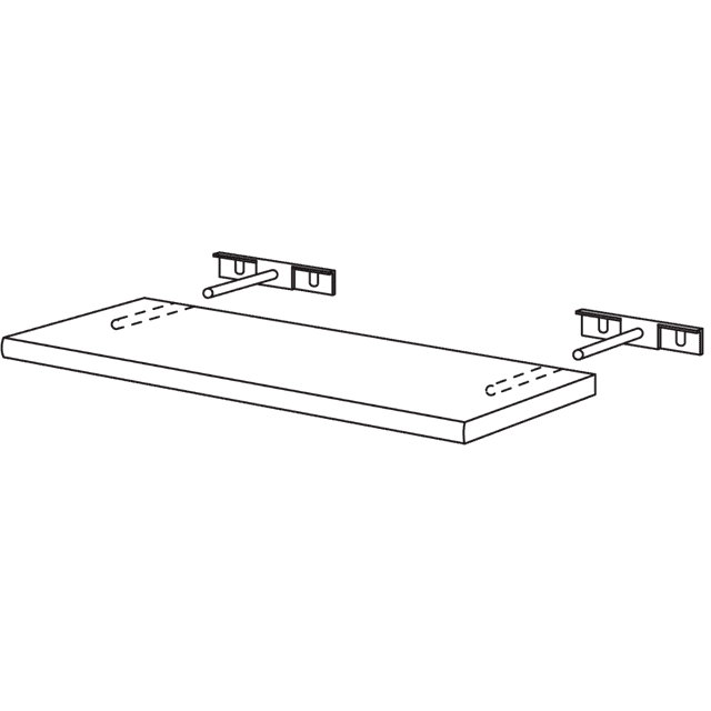 Wall-mounted floating shelf, 25 mm thick