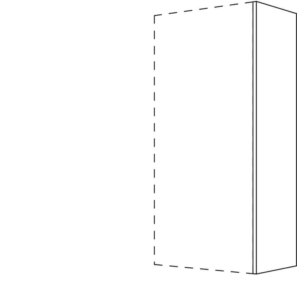 Abschluss- / Zwischenwange
für Wandschränke, 1296 mm hoch