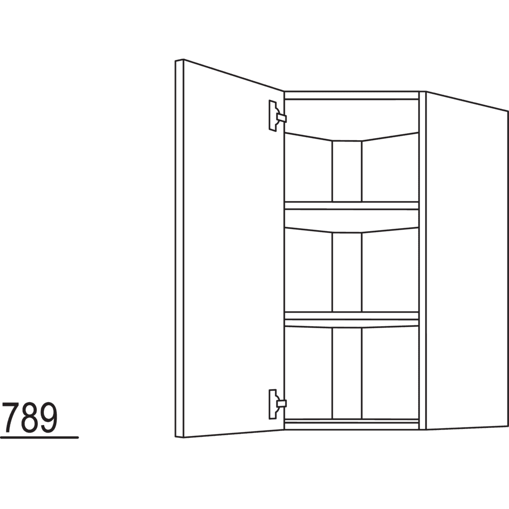 Wand-Eckschrank, diagonal
