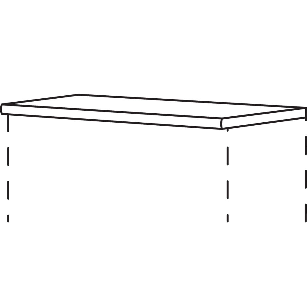Abdeckboden, 25 mm stark,
für Side- oder Highboard
