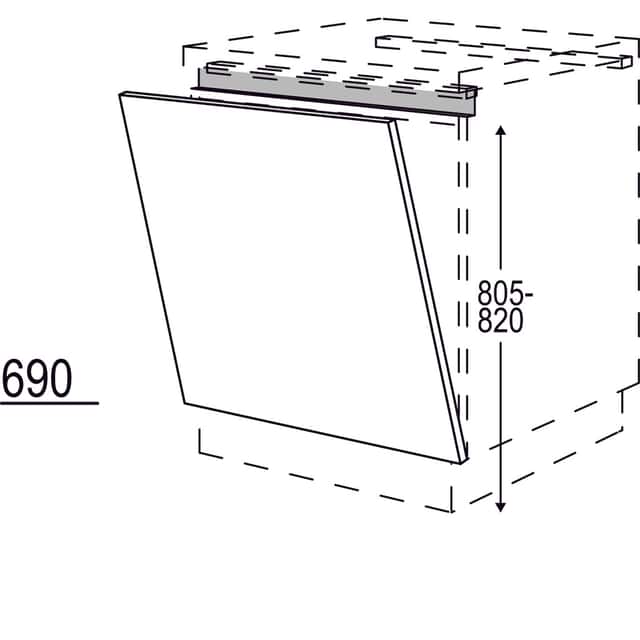 Door front for fully integrated
undercounter appliances