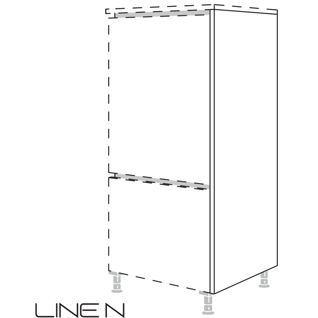 LINE N end panel
at carcass height