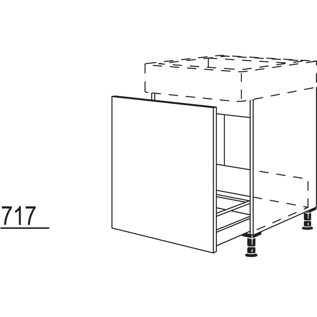 Maxi-Spülenschrank für
bauseitige Wertstoffbehälter-
Systeme