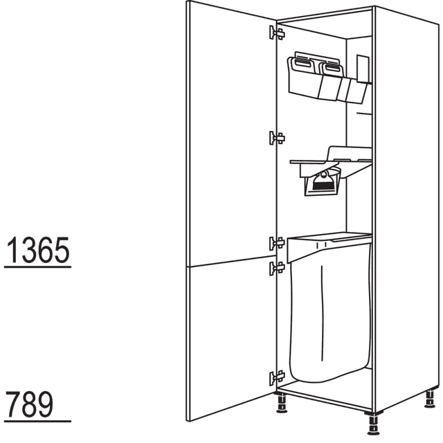 XL tall cabinet with
Laundry-Area organization system