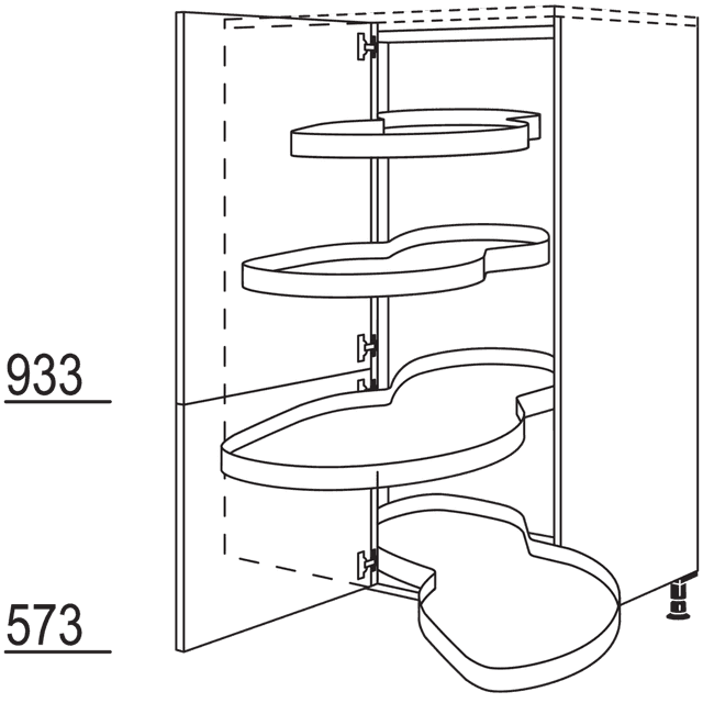 Corner highboard