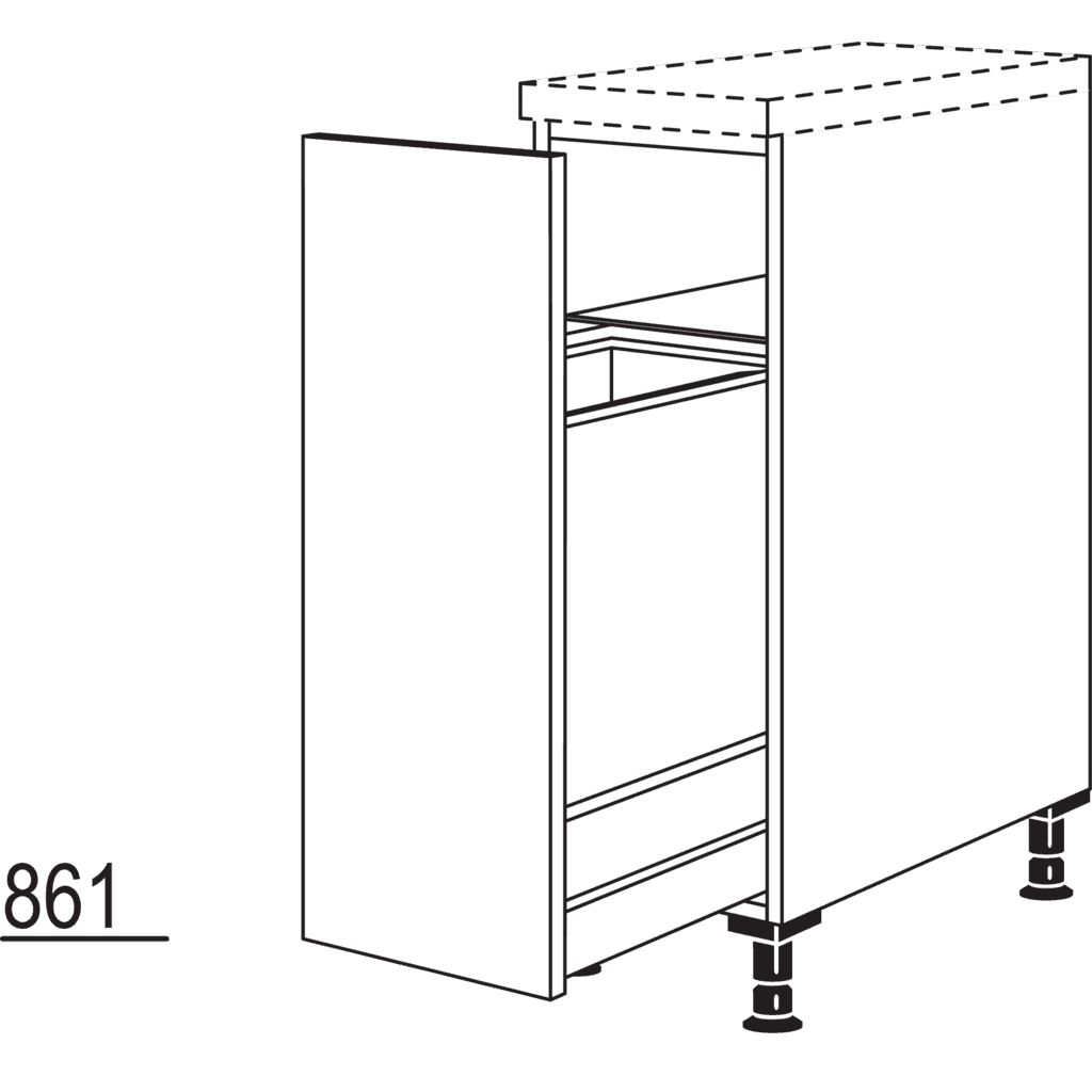 Maxi pull-out cabinet with
recycling collector