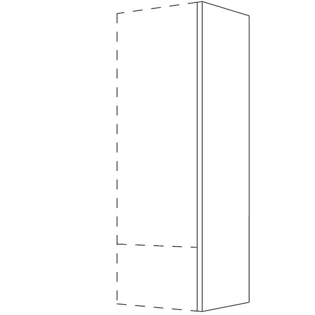 End / intermediate panel
for top cabinets, height 3