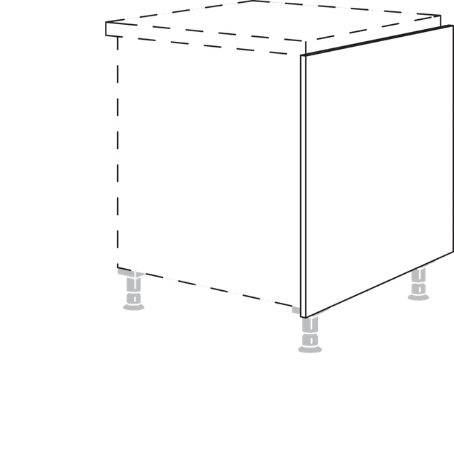 Sakura end panel for room planning
in fixed depth dimensions in
carcass height