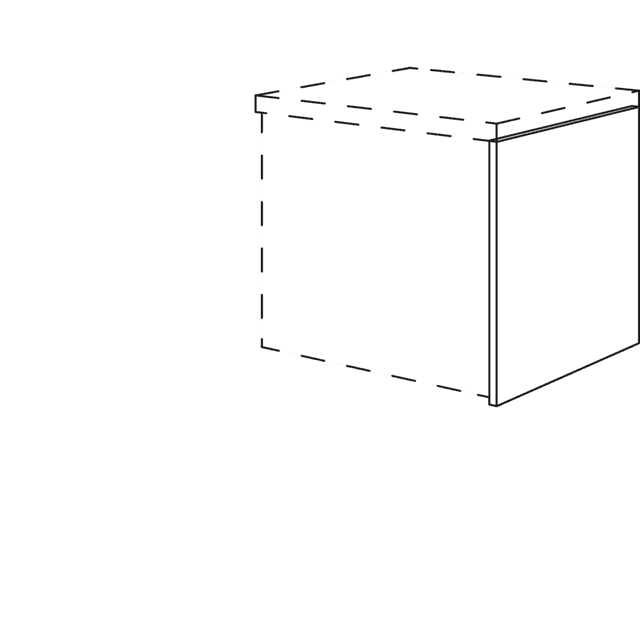Sakura end panel for
base unit at carcass height